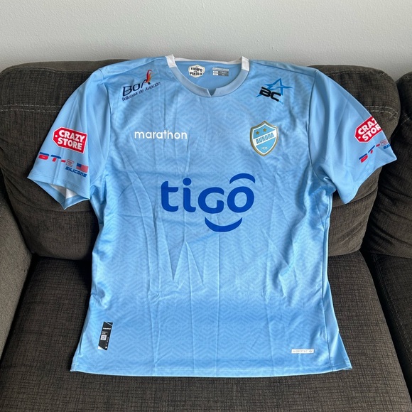 Marathon Authentic Aurora Bolivia Home Light Blue Soccer Jersey Men’s Size: 2XL